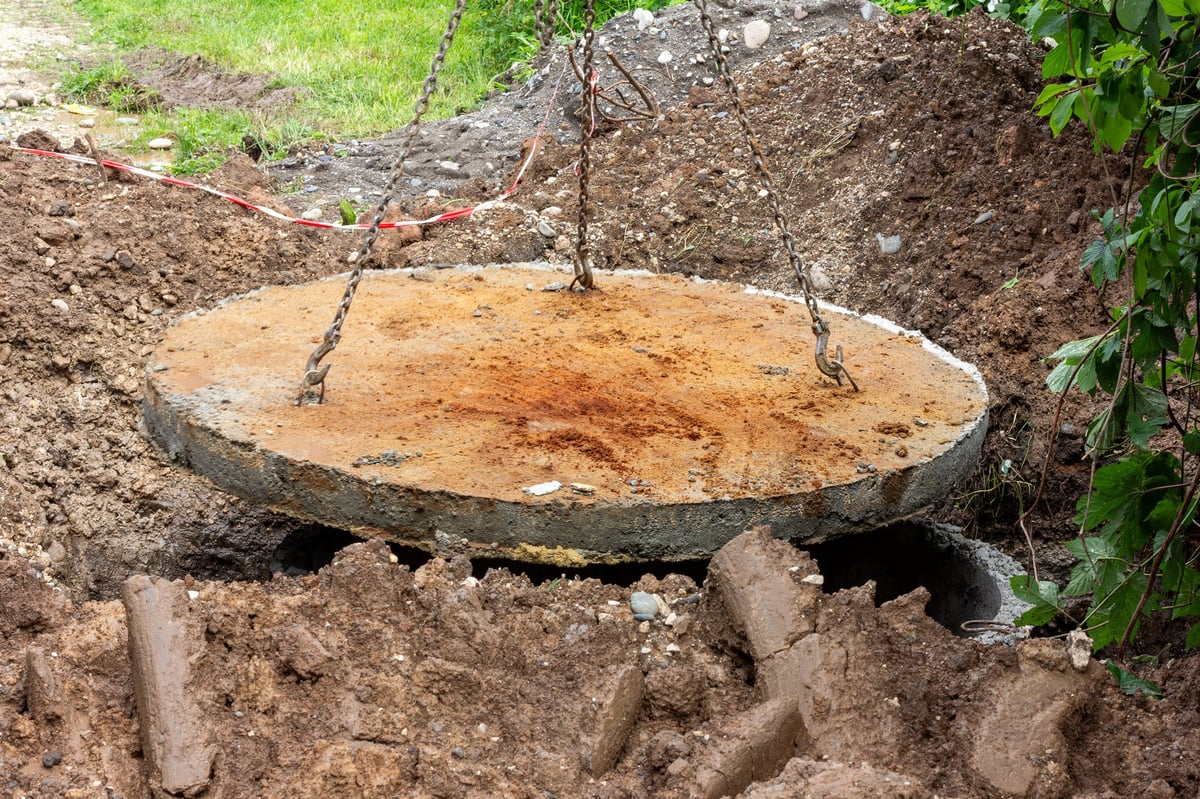 Concrete well cover installation